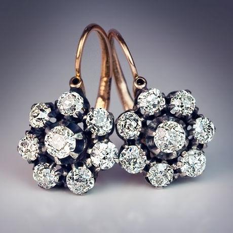 Vintage Rounded Bright Flower Earrings-Lydieannejewelry