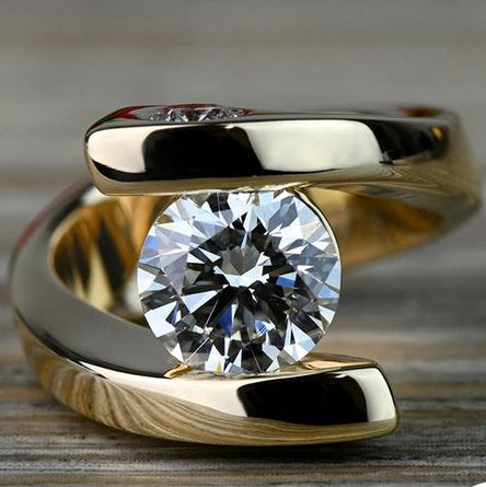 Vintage Twisted Gold Zirconia Ring