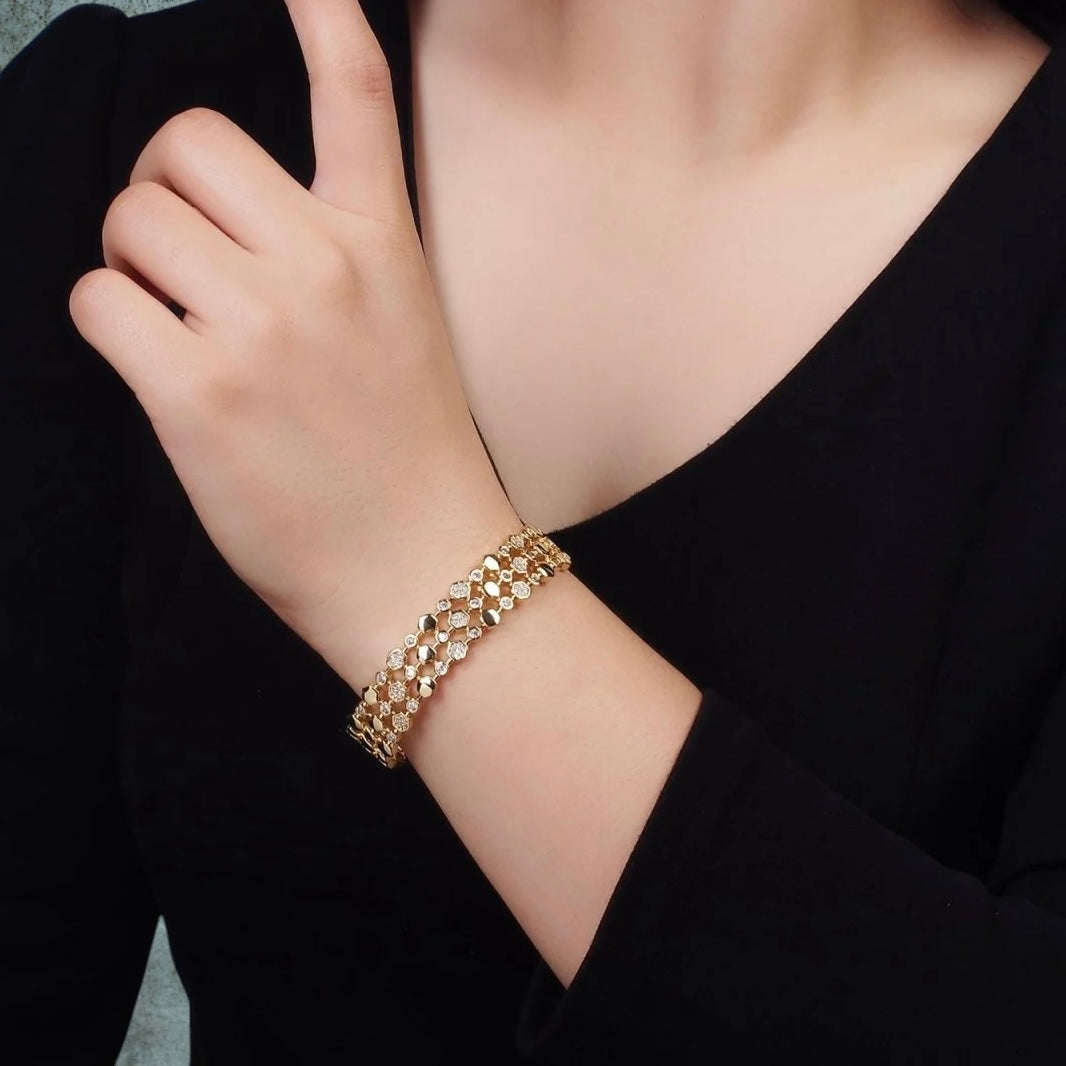 Gavriella Hexogonal Cuff Bracelet-Lydieannejewelry