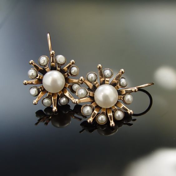 Vintage Starlight Pearl Earrings-Lydieannejewelry