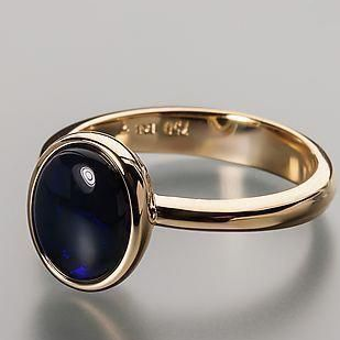 Vintage Dark Glass Golden Ring-Lydieannejewelry
