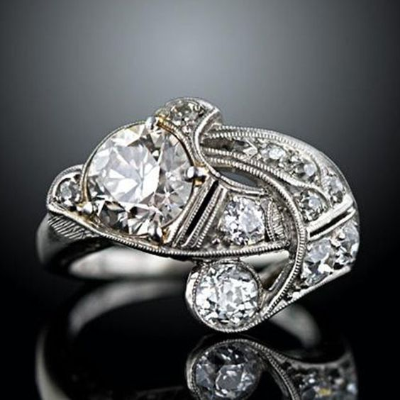 Vintage Bright Spiral Silver Ring-Lydieannejewelry