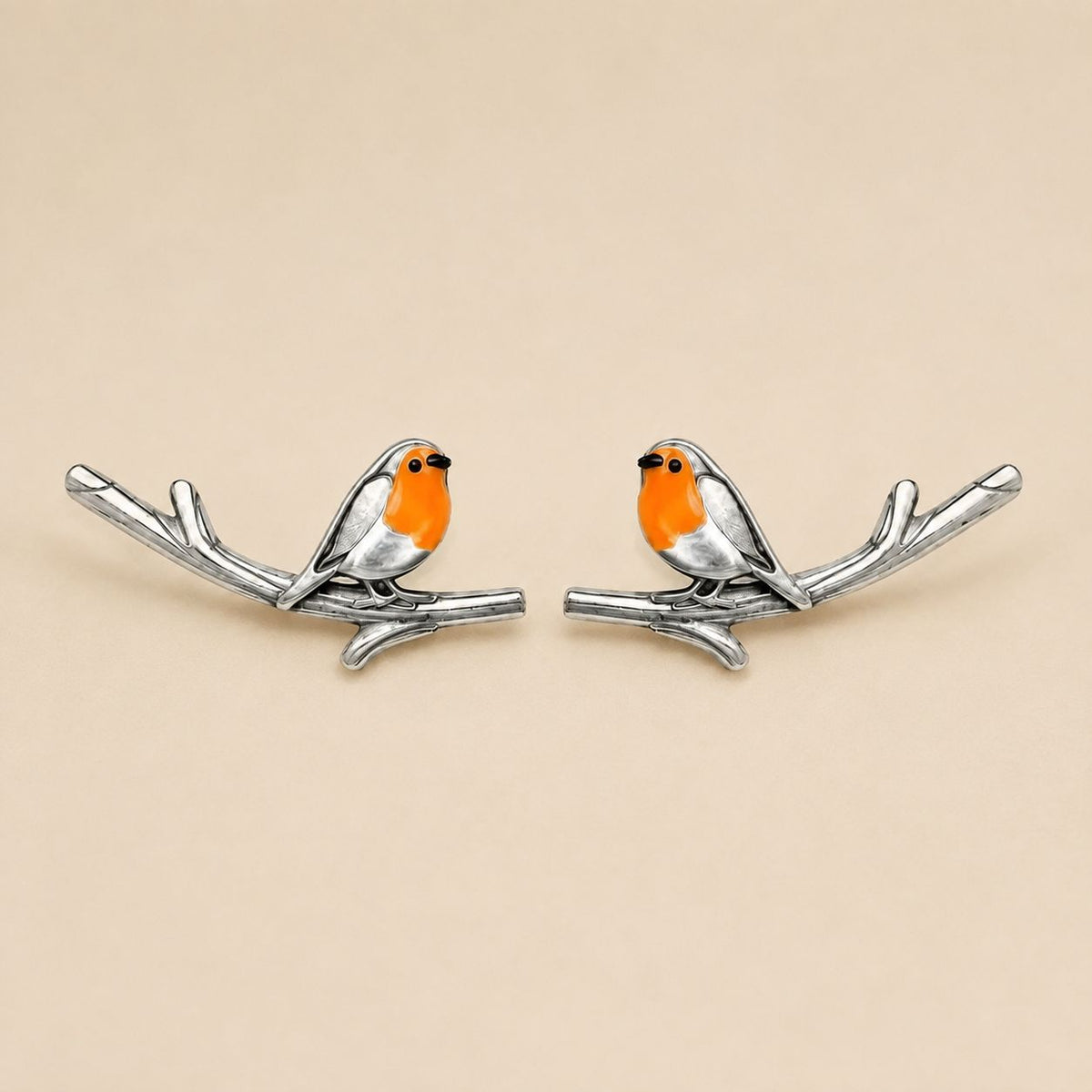 Vintage Birdie Silver Earrings