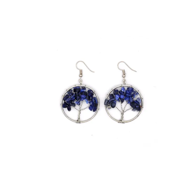 Natural Crystal Wishing Tree Earrings