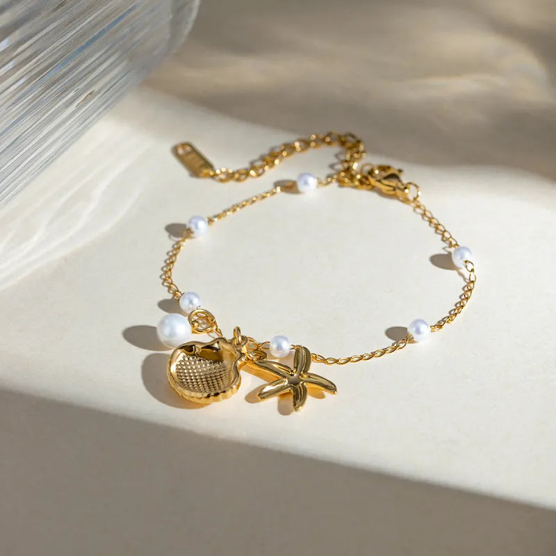 Summer Shell & Pearl Bracelet