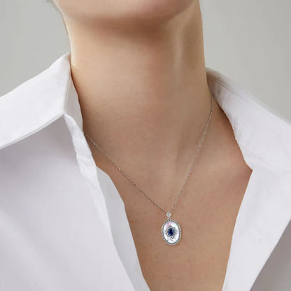 Luxury Sapphire & Diamond Pendant Necklace