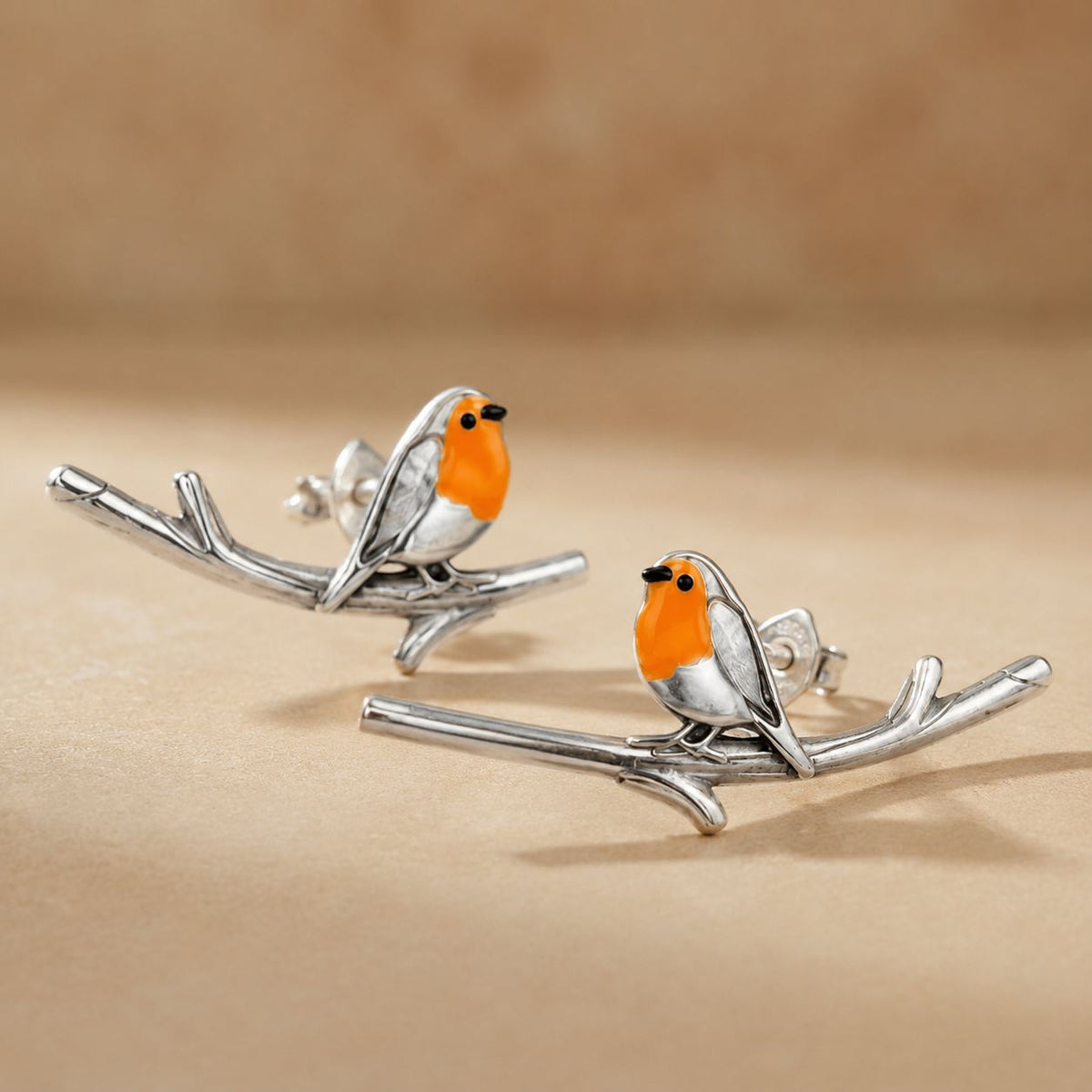 Vintage Birdie Silver Earrings