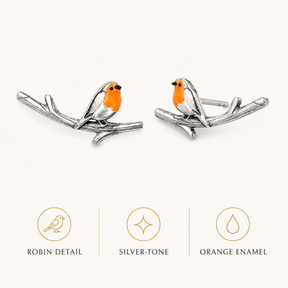 Vintage Birdie Silver Earrings