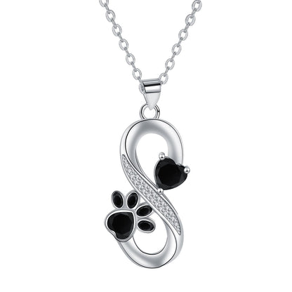 Infinite Symbol Necklace Hearts Paw Print