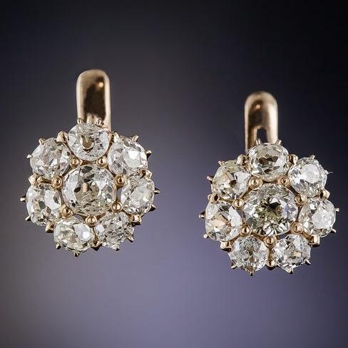 Vintage Rounded Glass Earrings-Lydieannejewelry