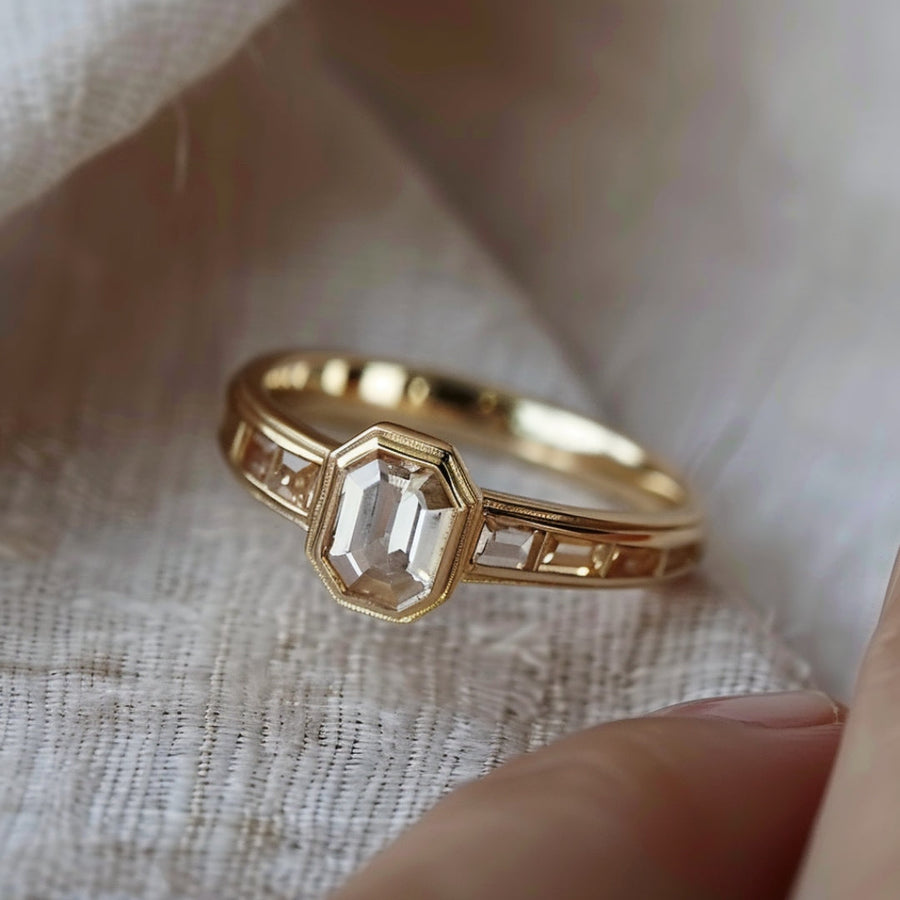 Crystal Gold Ring-Lydieannejewelry