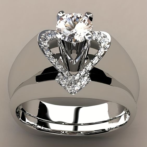 Vintage Silver & Zirconia Ring-Lydieannejewelry