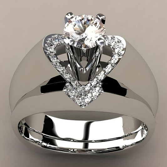 Vintage Silver & Zirconia Ring-Lydieannejewelry