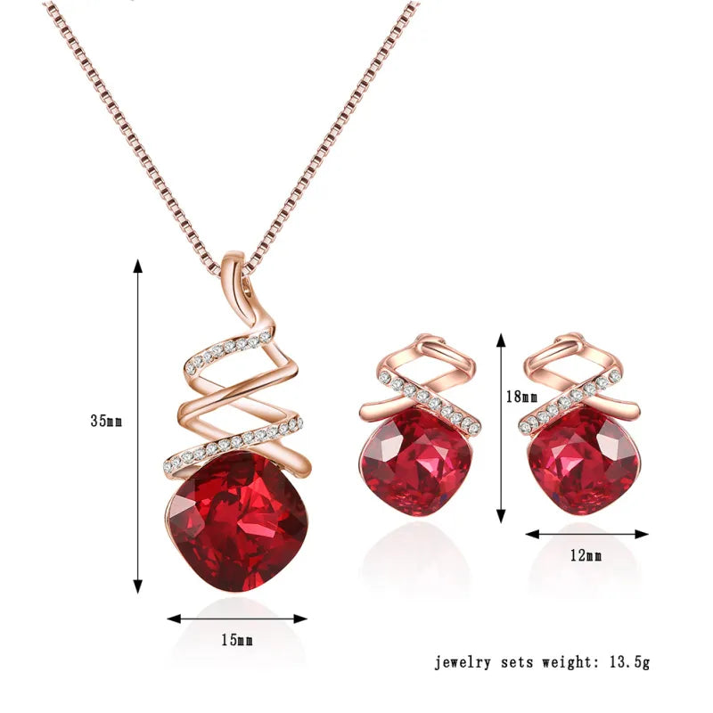 Elegant Bridal Necklace & Earrings Set
