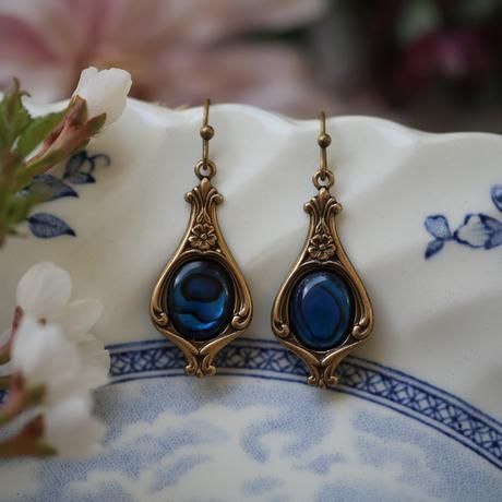 Boho Inlaid Stone Gold Earrings-Lydieannejewelry