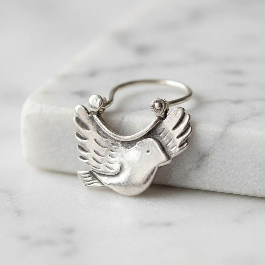 Vintage Bird Earrings in Silver