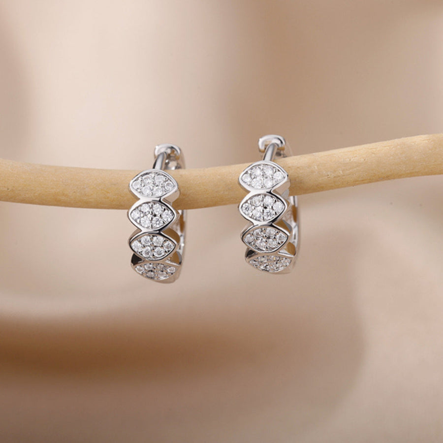 Earrings with Zirconia in Gold and Silver