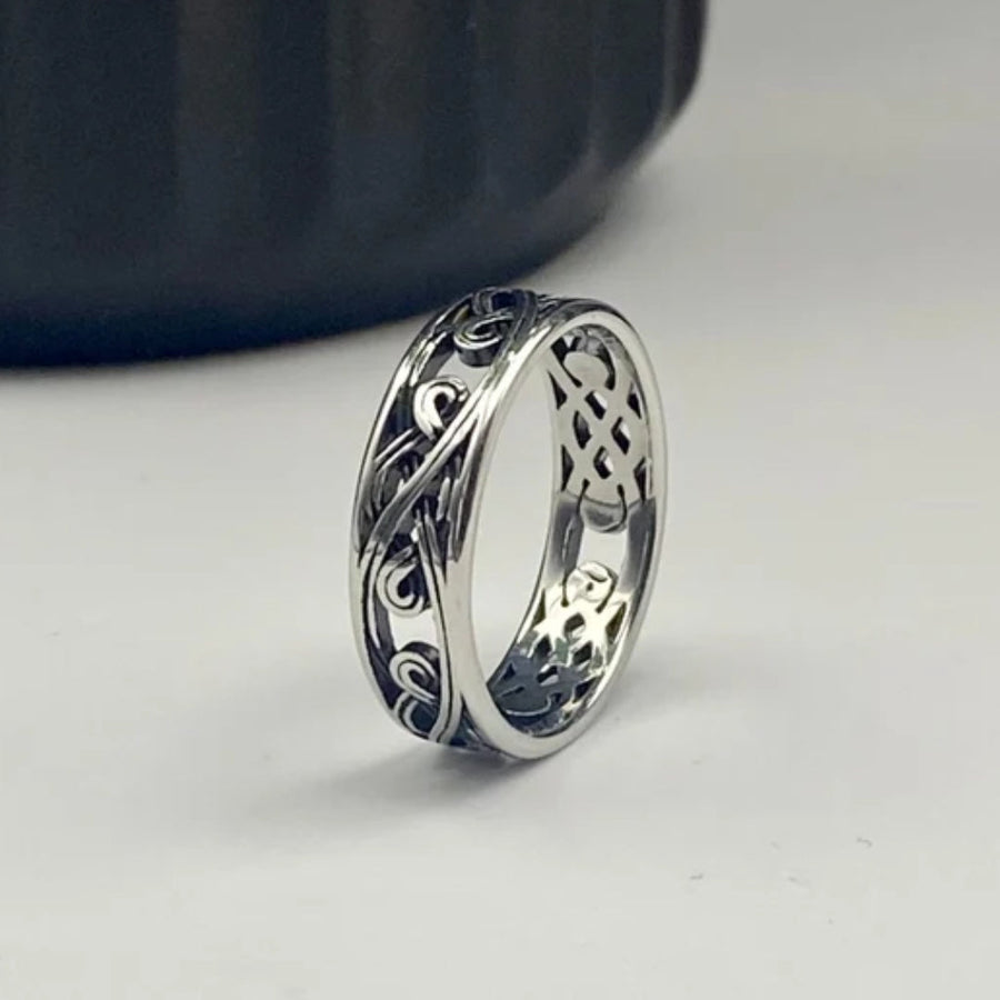 Vintage Hollow Silver Ring-Lydieannejewelry