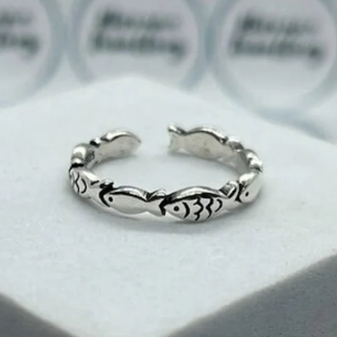 Vintage Silver Fish Ring-Lydieannejewelry