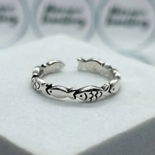 Vintage Silver Fish Ring-Lydieannejewelry