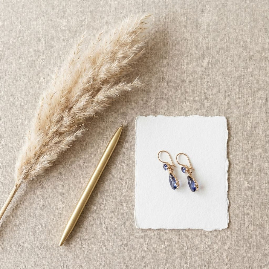 Vintage Dangling Blue Drop Earrings