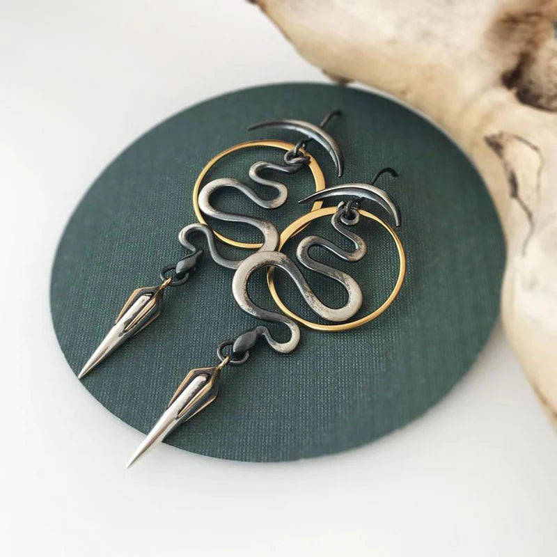Irregular Geometric Spiral Earrings Serpentine-Lydieannejewelry