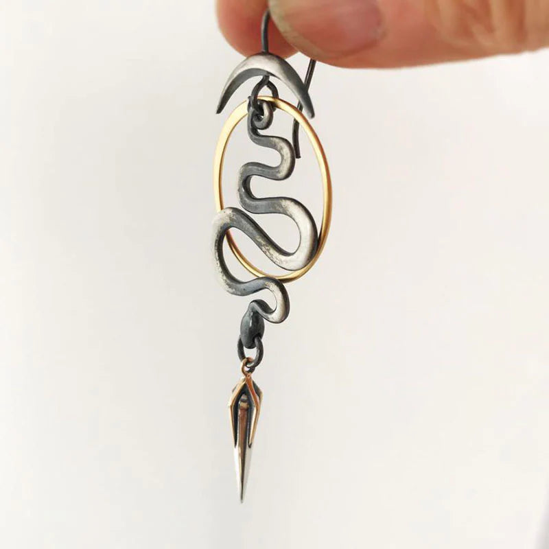 Irregular Geometric Spiral Earrings Serpentine-Lydieannejewelry