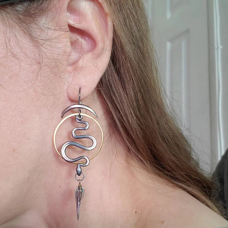 Irregular Geometric Spiral Earrings Serpentine-Lydieannejewelry