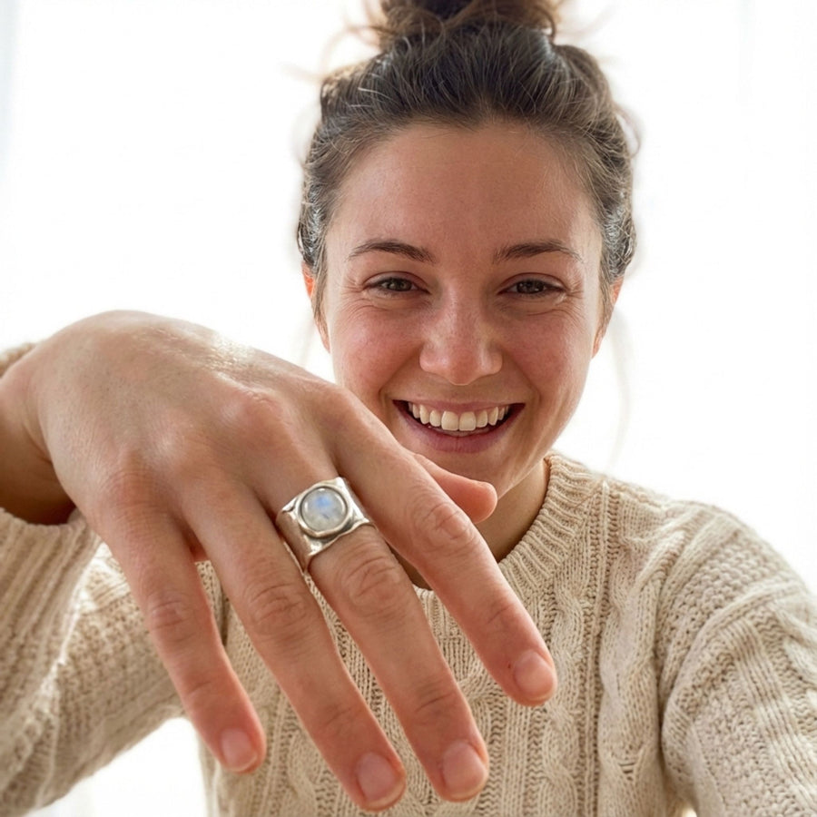 Moonstone Boho Ring