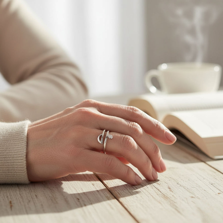 Elegant Adjustable Music Note Ring