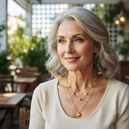 Vintage Double Heart Pendant Necklace