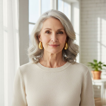 Elegant Gold Water Drop Glossy Earrings