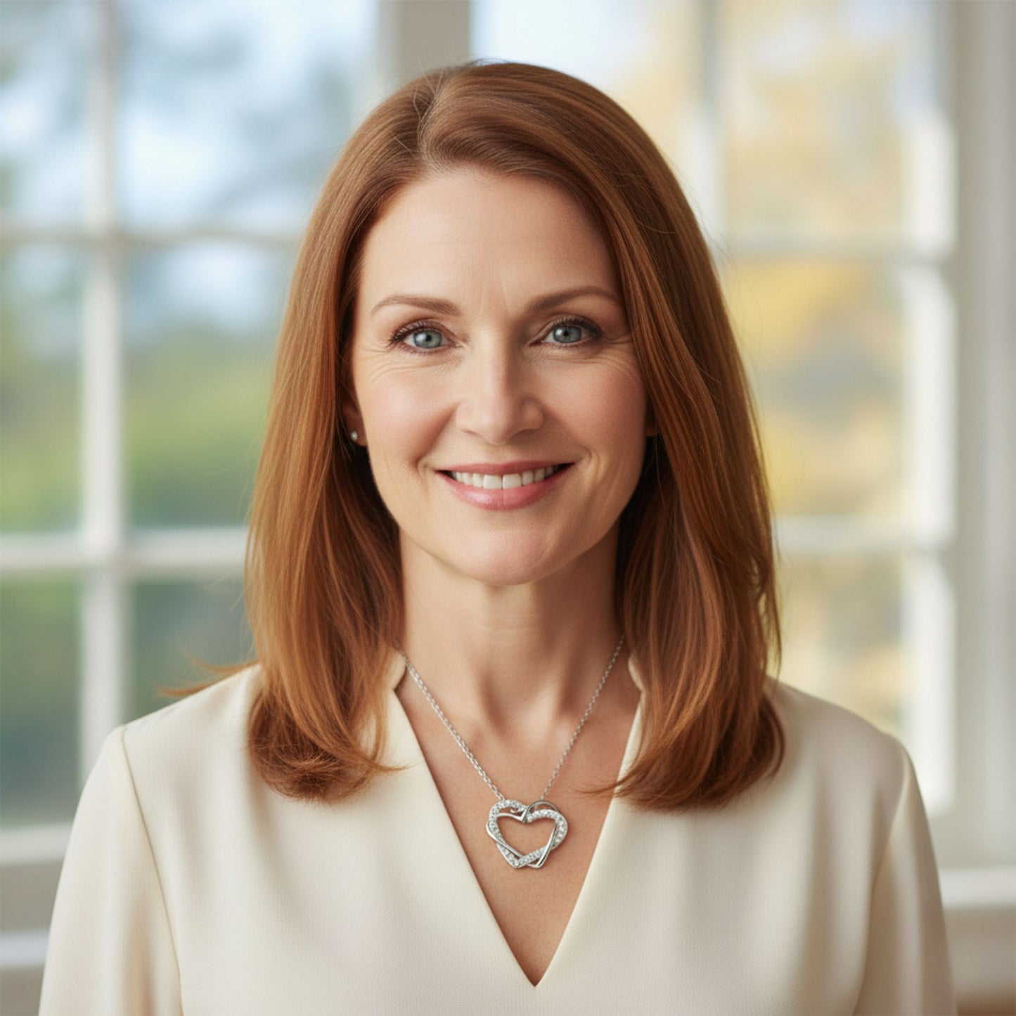 Diamond Heart Necklace and Earrings