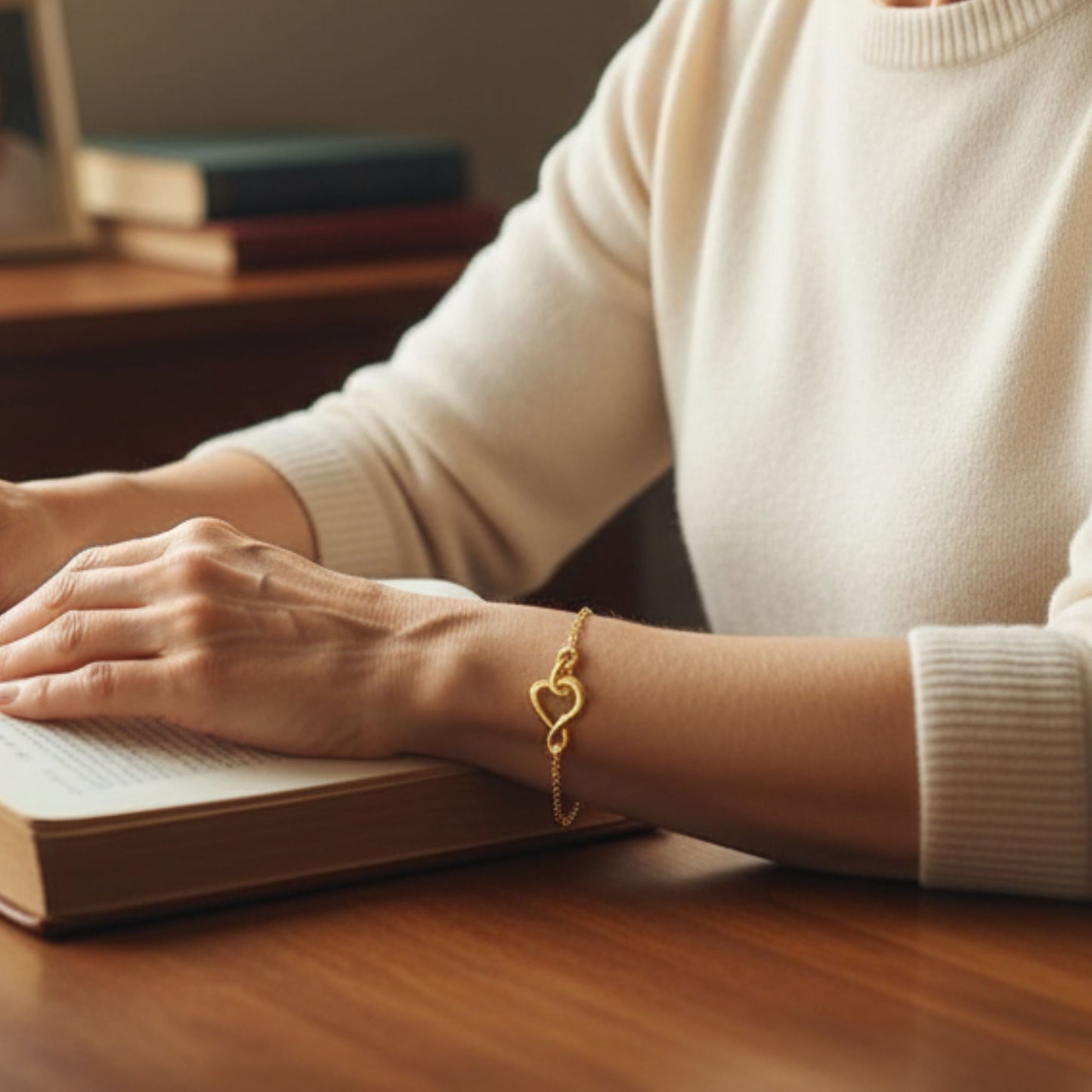 Retro Gold & Silver Heart Bracelet