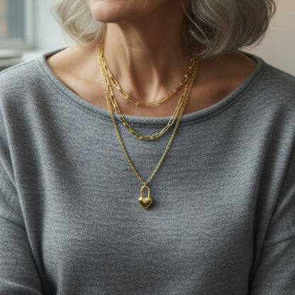 Multilayer Heart Pendant Necklace