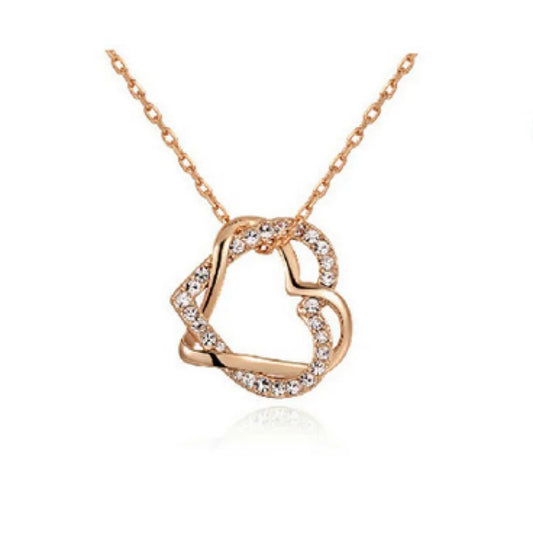 Diamond Heart Necklace and Earrings