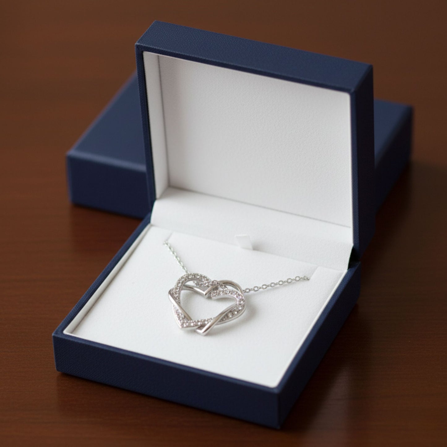 Diamond Heart Necklace and Earrings