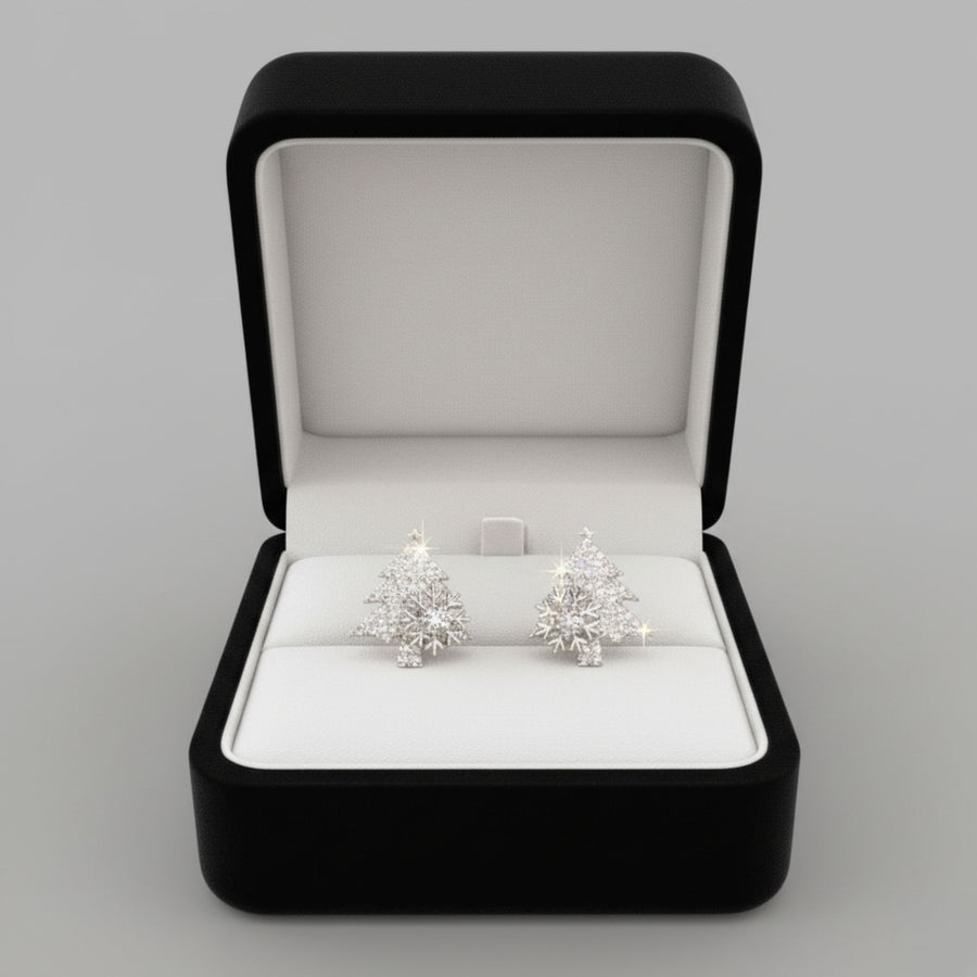 Vintage Christmas Tree Sparkling Earrings