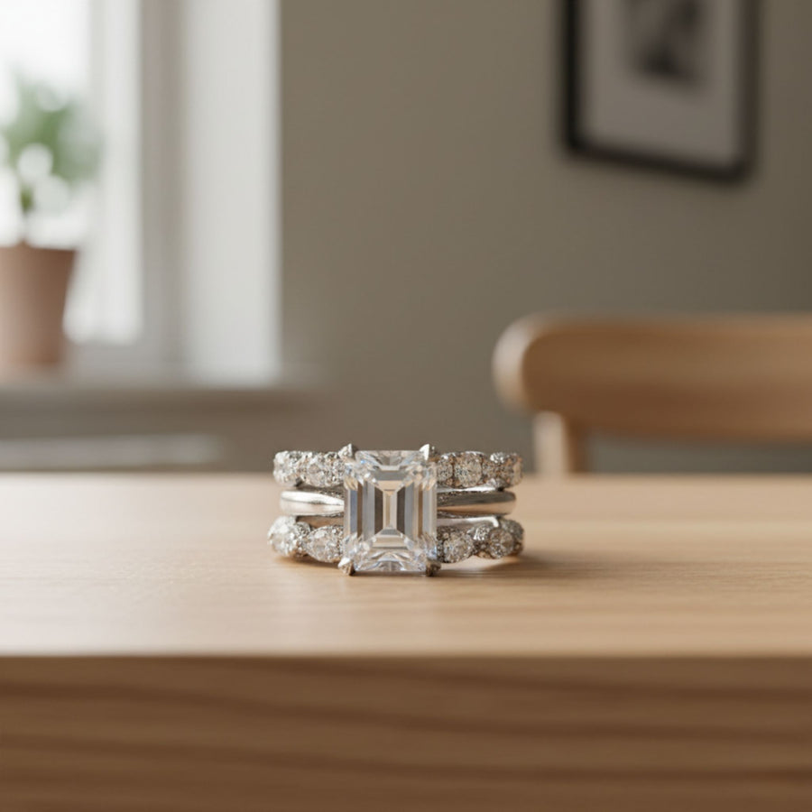 Vintage Silver Bright Layered Ring