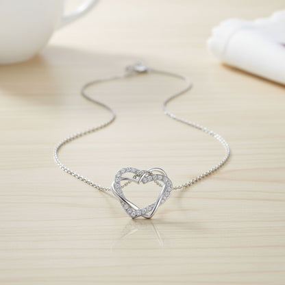 Diamond Heart Necklace and Earrings