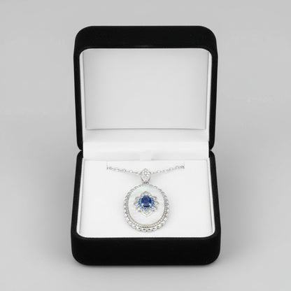 Luxury Sapphire & Diamond Pendant Necklace