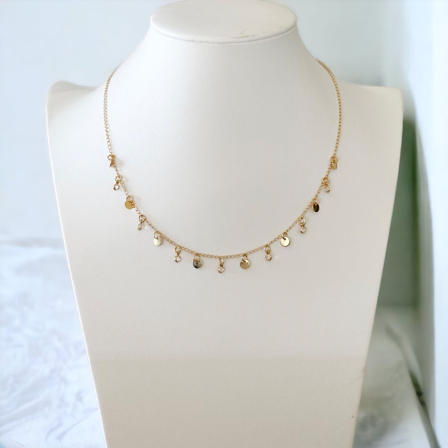Norah Ball Chain With Dangle Discs-Lydieannejewelry