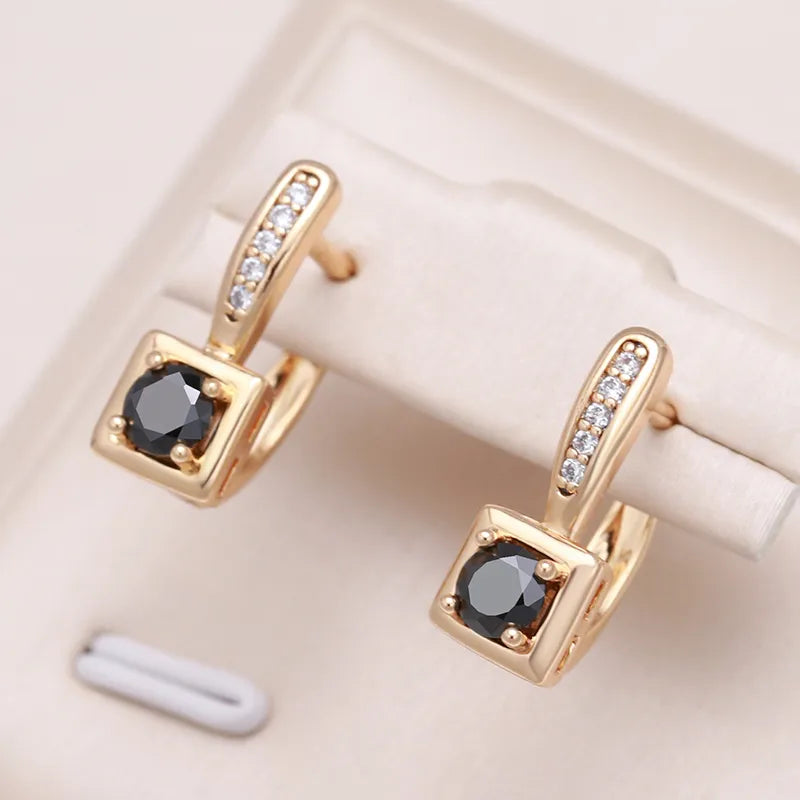 Elegant Black Zirconia Earrings