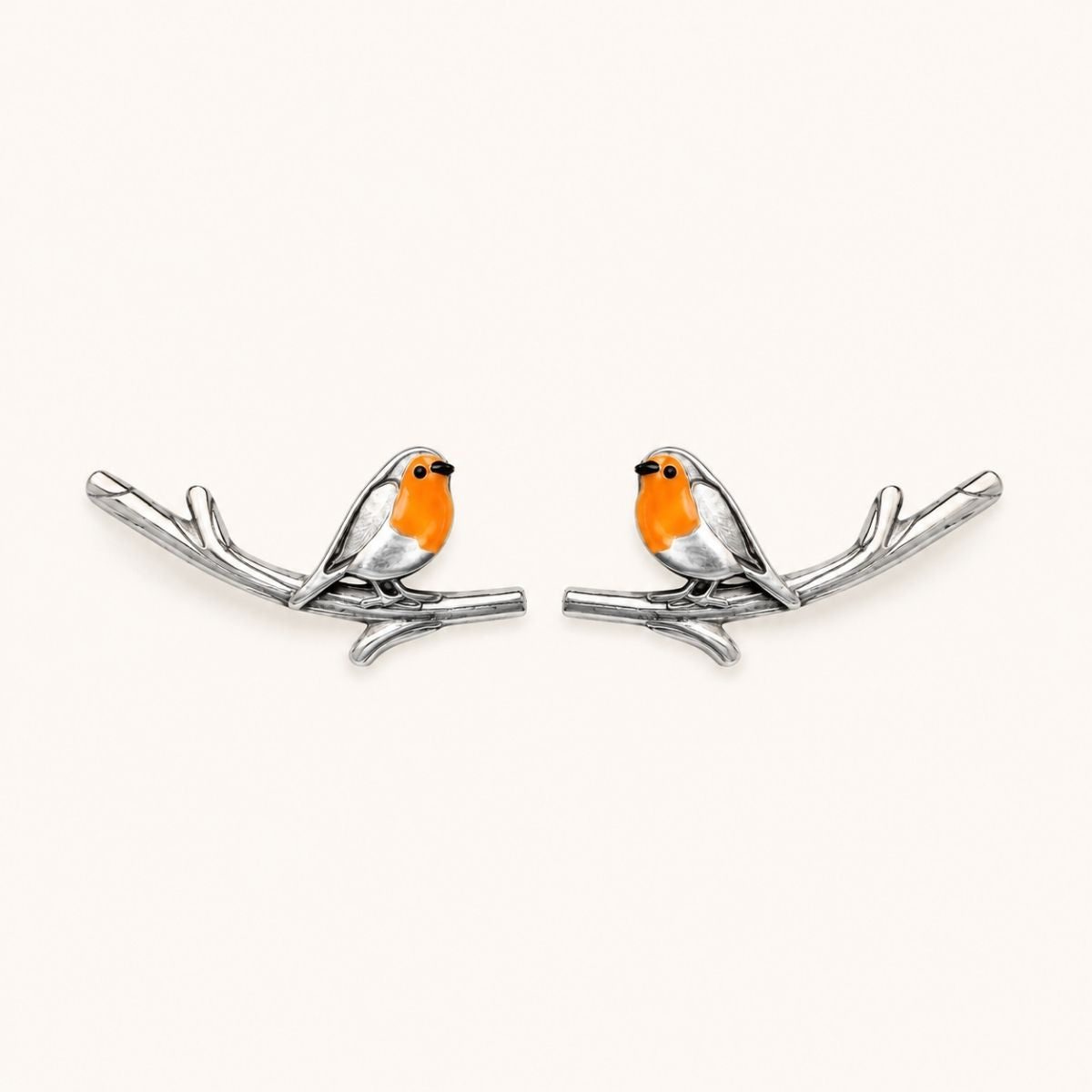 Vintage Birdie Silver Earrings