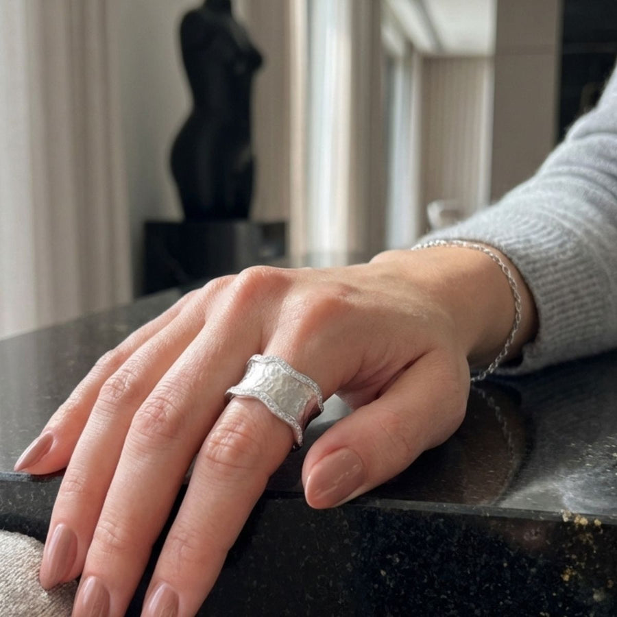 Vintage Silver Band Bright Ring