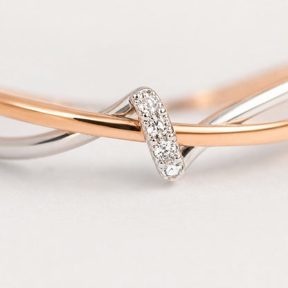 Rose Gold & Silver Criss-Cross Ring