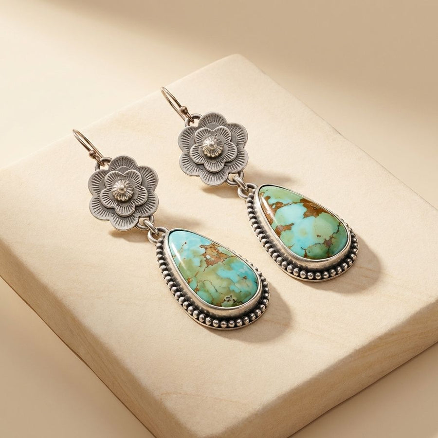 Vintage Old Turquoise Stone Earrings