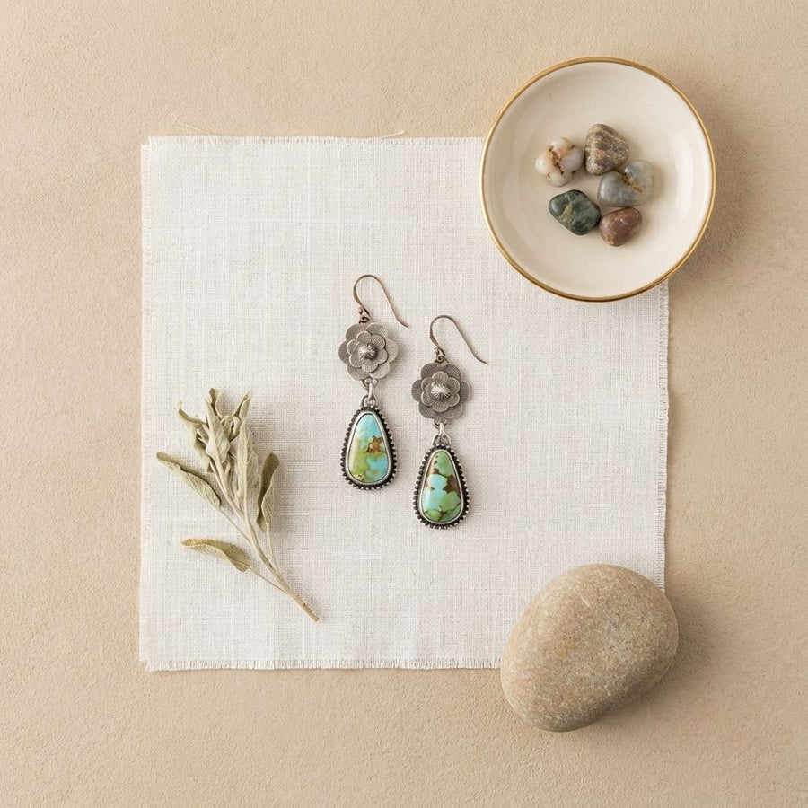 Vintage Old Turquoise Stone Earrings