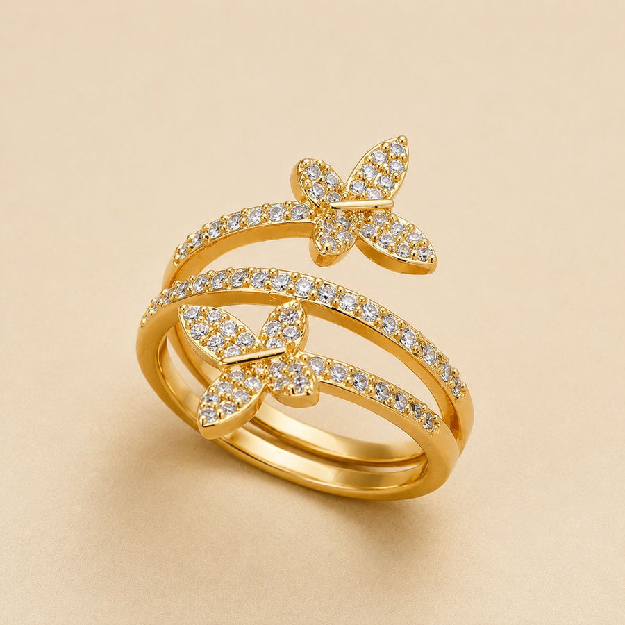 Crystal Butterfly Wrap Ring