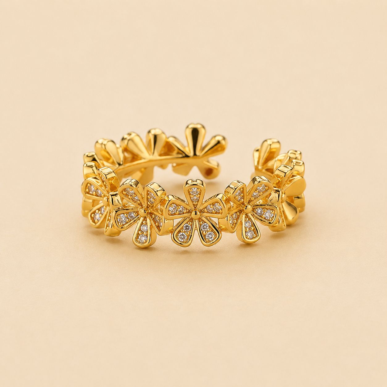 Crystal Butterfly Band Ring